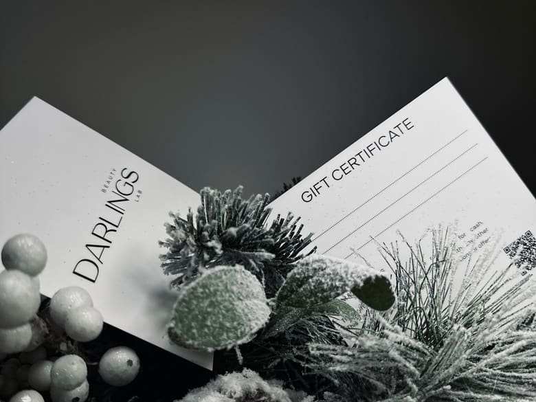 Darlings Beauty Lab Gift Card — elegant black envelope